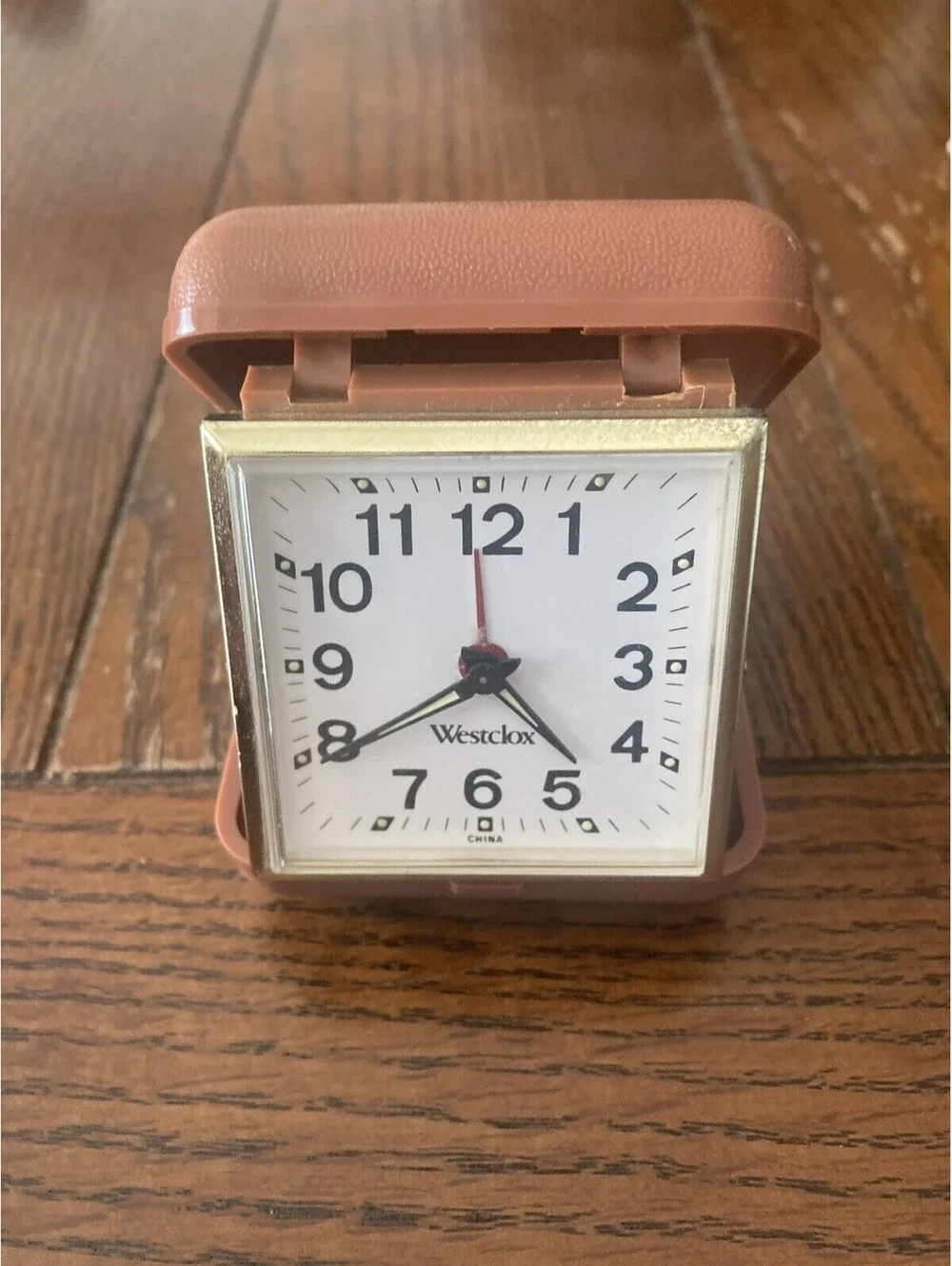 Vintage 1960'S Wesclox Travel Alarm Clock Key Wound Compact Plastic Case Works